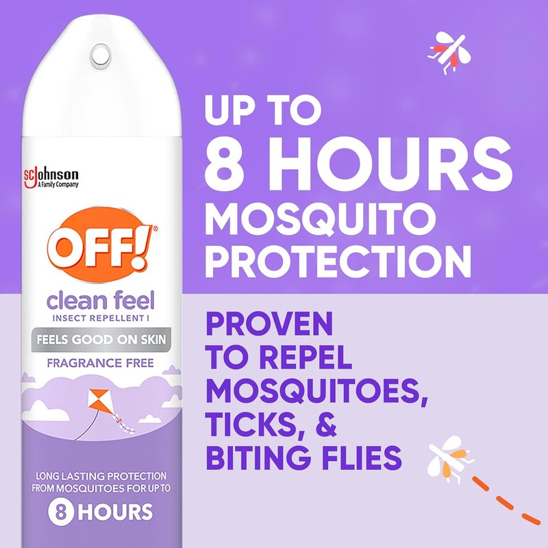 OFF! ! Clean Feel Insect Repellent Aerosol with 20% Picaridin - Long-Lasting DEET-Free Protection from Mosquitoes, Fragrance-Free Pest Control For Ticks & Flies, Camping, Bug Spray - 7.5 oz - Image 1